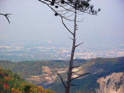 展望がひらけたところでPL塔も見える