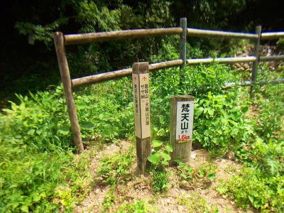 梵天山まで1.6km。ここから入山する