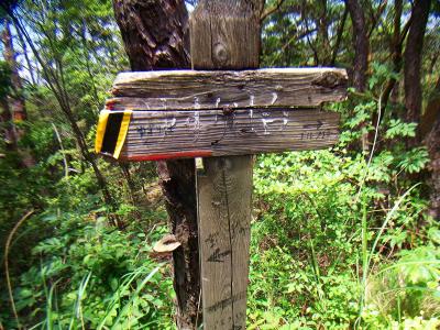 道標はもうボロボロだけど何が書いてるのかかろうじてわかる