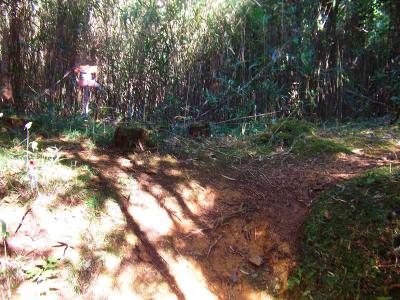 ここで分岐。関電道（火の用心）のプレートをよく見てみる