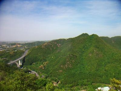 阪和道と右の雨山が見えた