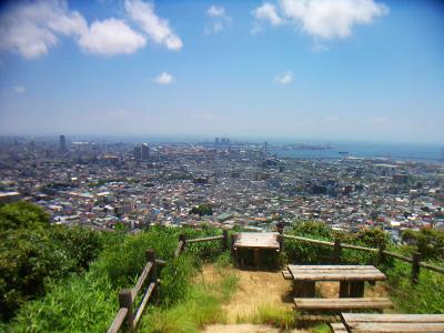 五鬼城展望台からの景色はこんな感じ。夜だと迫力ある夜景が望める