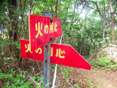 火の用心プレートをズーム。鉄塔No58へ向かっていく