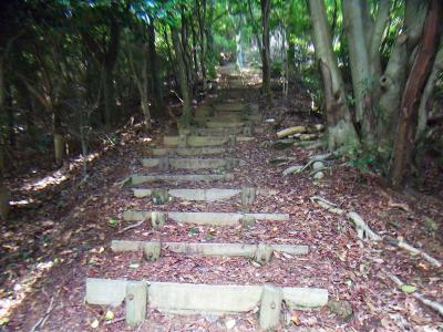 六個山山頂へ最後の登り。もう一ガンバリ！