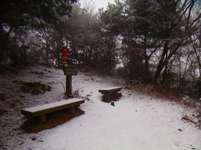 ちょっと休憩でもしようと思ったけどベンチに雪が積もっていて座るどころではない
