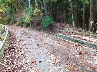 管理道を少し下だったところを反対に向いて撮影。向かって右側の登山道を登っていくと山頂へ直で行ける