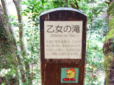 この看板があるけど、ここからだと見えにくいので沢へ降りていく