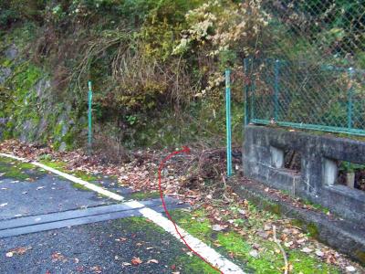 橋を渡って右へ入って行く