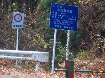 林道名は原桧尾谷線というのが正しいのか。落石もあるみたいだけど結構綺麗な林道だった