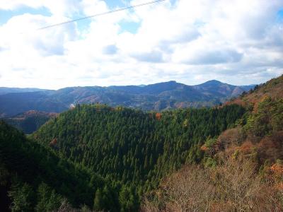 林道からは展望がある。これは北側だけど何の山が見えてるのかわからない