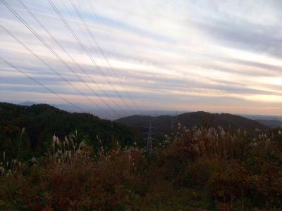 電線が邪魔だけど市街地が見える
