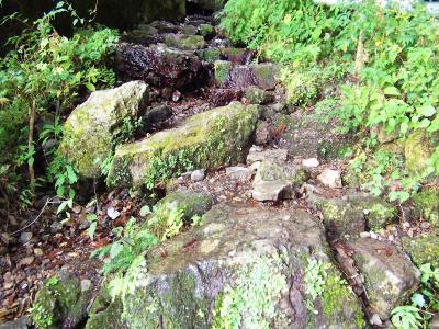 途中で水場っぽいところがあって水に濡れて滑り易い岩場の場所がある