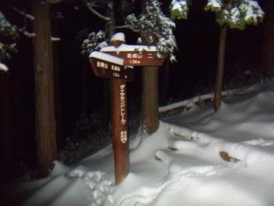 この道標のところでちょうど距離的には半分くらいかな。積雪があるもののコースタイム的には普段と変わらなかった