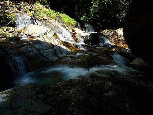 さあ下ります。四方八方の滝地帯は反対側からみると素晴らしい