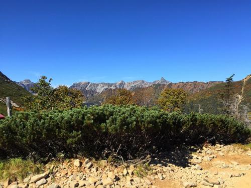 最後のテント場から槍ヶ岳方面を撮影