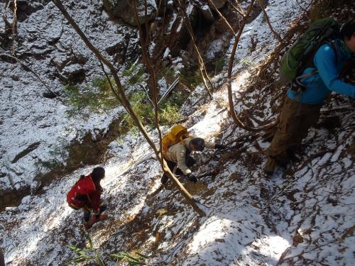 岩を登るところもあり