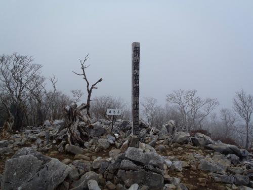 御池岳(1247m)に到着。嫁とひでぶ～さんとハグれてしまった