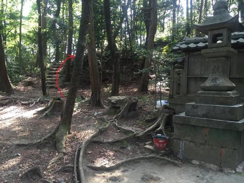 頂上は左側からこの階段を登っていく