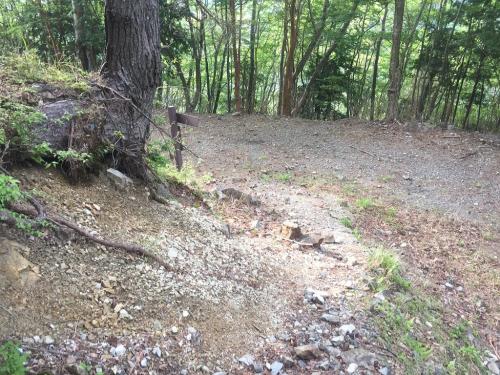 30分くらいでようやく七面山の登山口、林道に出た