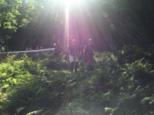 急斜面を下る。