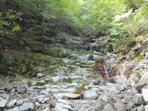 階段状になったナメ地帯に入った