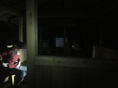 千尋滝の休憩所で一息いれる