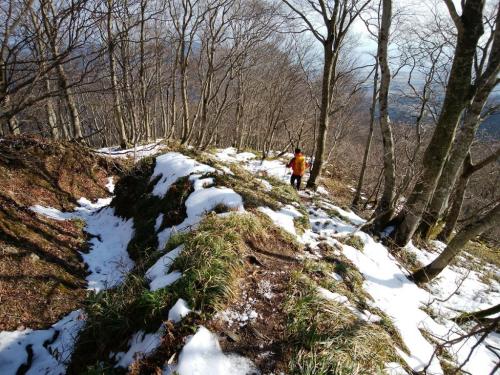 さあ、寒風から西山林道出合まで下っていきます