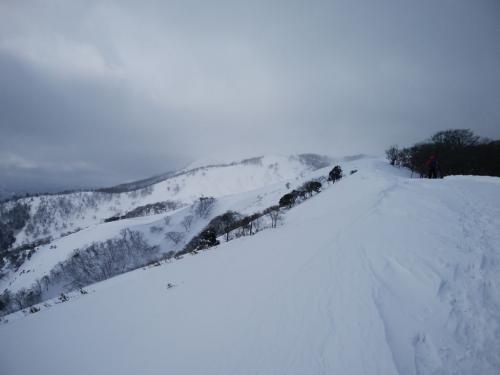 竜ヶ岳の山頂がところどころで見えるけどまだまだ遠いなあ