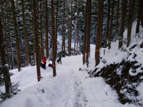 足が痛んだり、わかんが壊れたり、あれこれありながらも無事に林道まで戻ってこれた
