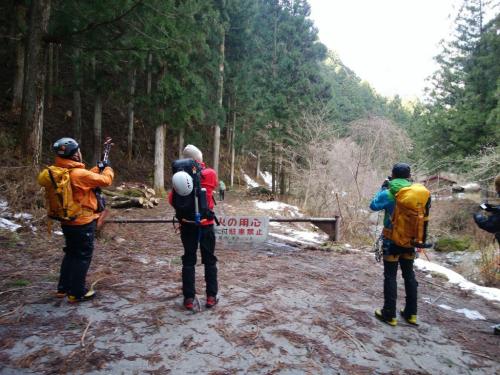 ここから林道歩き