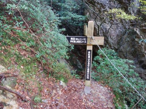 ここからは多岐連山の周回コースにはいります。この裏に一の滝と二の滝があったけどショボくてスルーしましたわ