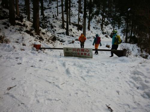 ここに入って林道を進む