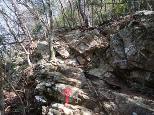 岩場が連続する