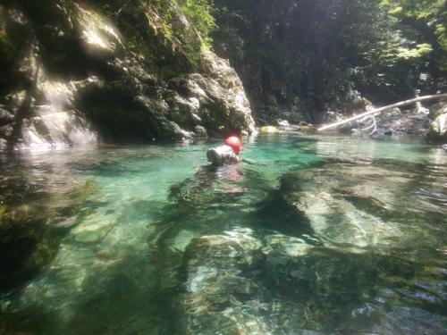 ここは泳いでいく