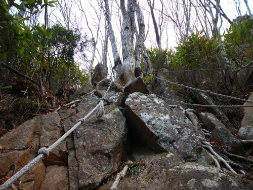 振り返るともう岩場の急斜面だ