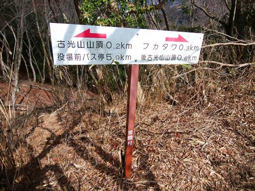 古光山山頂まで0.2kmだが、これが近いようで長い0.2kmになる