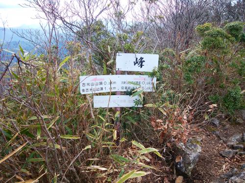 プレートが半分切れてるけど南峰(960m)に到着