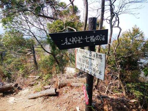 中休憩ぐらいして、少し登山道を戻って、もう七種滝のほうへ下る